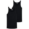 Schiesser Confezione da 2 Canottiere Senza Maniche - Originale a Costine Sottili Intimo, Nero_005121, 4 Uomo