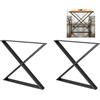 Amig - Set di 2 gambe per tavoli da sala da pranzo o ingresso | Set di gambe per tavolo in stile industriale | Materiale: Acciaio | Dimensioni: 712 x 780 x 80 mm | Finitura nero opaco
