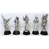GTBITALY Kit 001 Stock Lotto 5 statuine Argento con Base Legno San Michele San Antonio Padre pio San cristoforo San Giuseppe