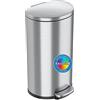 iTouchless 30 Litri Pattumiera passomorbido Semicircolare con Pedale, Filtro Antiodore Absorbx e Cestino Interno Rimovibile, Coperchio A Chiusura Silenziosa, Acciaio Inox