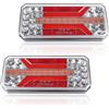 Qiping 2 pezzi Luci per rimorchio a LED impermeabili multifunzione, illuminazione per rimorchio 12v 24v, fanale posteriore di camion con E-mark(KIT-A)
