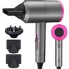 Euakee Asciugacapelli Ionico, Euakee Professionale 2000W Phon Capelli con Diffusore, Asciugatura Rapida 120000 RPM ad Alta Velocità per Phon Capelli per Salone e Casa (Rosa)