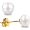 Candyfancy Orecchini con perle d'acqua dolce, in vero argento 925, 5 mm, 6 mm, 7 mm, 8 mm, 10 mm, orecchini con perle coltivate d'acqua dolce, Senza Gemstone