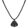 COAI Collana Nera Uomo Donna, Collana di Perle Nere di Onice con Ciondolo Buddha di Ossidiana