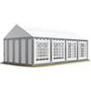 TOOLPORT Tendone per Feste 4x8 m PVC Grigio-Bianco 100% Impermeabile Gazebo da Giardino Tendone da Esterno Tenda Party