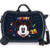 CARTOON Trolley da viaggio Topolino Mickey valigia in ABS 50 cm, cavalcabile per bambini, trainabile