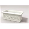 Kloris VASO fioriera rettangolare Festonato 80 resina colore bianco polietilene design classico da esterno 45 litri cm 80x40 altezza cm 34 Made in Italy