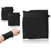 Lhbwhiz Confezione da 2 borse da polso,borsa da polso sportiva con cerniera,fascia da braccio sportiva,fascia antisudore con tasca con cerniera,portafoglio da polso,borsa da polso,per lo sport (nero)