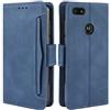 HualuBro Cover per Motorola Moto E6 Play, Flip Cover a Libro in Premium PU Pelle Magnetica Antiurto Case Portafoglio Custodia per Motorola Moto E6 Play Cover - Blu