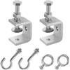 AOROPS Set Di Morsetti a C in Acciaio Inox, 2 Morsetti Heavy Duty C Con Ganci in Acciaio Inox, Morsetto a Vite Regolabile Morsetto a C per Lavori in Legno Saldatura Fai Da Te Riparazione Auto