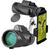 WLCBWYF Telescopio monoculare 10x25, Telescopio monoculare portatile con monocolo con adattatore per smartphone e custodia per il trasporto Lente prismatica BAK4 FMC per birdwatc