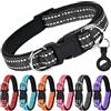 AUAUY Collare Cane, Nylon Riflettente, Regolabile Collari, Doppia D, Nero-S | Fibbia Staccabile, Morbido e Imbottito, per Cani di Taglia, Piccola, Media, Grande