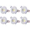 POCKETMAN Confezione da 6 LED Faretto da incasso COB Plafoniera 7W Dimmerabile Faretto da incasso dimmerabile Kit con driver LED (bianco freddo)