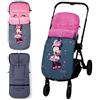 Interbaby Sacco Passeggino Invernale Universale Interbaby | Copri Passeggino Universale Morbida | Sacco Termico per Ovetto Rimovibile, Doppia Apertura, Facile da Lavare, Materiali Anallergici, Minnie Blossons