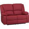 Totò Piccinni Set Divano 2 o 3 posti, Poltrona Relax CALIPSO Reclinabile, ImbottitI con Braccioli e Poggiapiedi (Tessuto Bordeaux, 2 Posti)