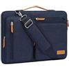 MOSISO 13,3 Pollici Borsa Tracolla Laptop, 13-13,3 Pollici Custodia Computer Compatibile con MacBook Air/Pro 13/Pro 14, HP Dell ASUS,Lato Open Borse Messenger&4 Cerniera Tasche&Handle, Navy Blu