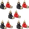RUNCCI-YUN Adattatore RCA a 90 gradi, connettori a gomito placcati in oro per audio stereo o video AV (10 pezzi)