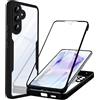 WeiCase Cover per Samsung Galaxy A55 5G, Custodia Antiurto con Protezione dello Schermo Integrata, 360° Sottile Cover Transparente Silicone Custodia per Galaxy A55 5G, Nero