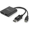 StarTech.com Hub MST DisplayPort a 2 Porte - Adattatore Multi-Monitor DP 1.2 - Sdoppiatore\Splitter Video DisplayPort 4K 30Hz o