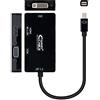 Monkey Ladder Mini DisplayPort a VGA/DVI/HDMI, adattatore convertitore 3 in 1 (DP1.2/M-VGA/H-DVI/H-HDMI/H) HDMI 4K, colore: Nero