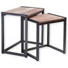 Calicosy Urban Living Tavolo Laterale, Metallo, Nero/Legno, Normal