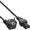 InLine 22346 Cavo Alimentazione, Spina Schuko CEE-7/7 90° a Presa IEC-320-C15, 2 M, Nero