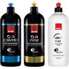 RUPES KIT PASTE 3 FASI LUCIDATURA COMPLETA RUPES DA COARSE + DA FINE PASTA + UNO PURE 3 X 1 LT