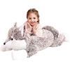 IKASA Lupo Peluche Gigante Giocattolo Morbido,Animali di Peluche XXL XL Grande Giganti Enorme 78cm Teneri Jumbo Enormi Morbidosi Animale Grasso,Regali per Bambini Ragazze Ragazz (78cm, Marrone)