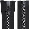 Aerzetix - C64191 - Set di 3 Cerniere Lampo iniettate separabili N°8 65cm autobloccante - tiretto Decorativo in Metallo - Colore Nero e Argento - Rete cursore merceria Abbigliamento Cucito