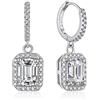 Momentwish Orecchini di Moissanite Pendenti, Orecchini a Cerchio con 2 Carati Pendente a Quadrato Argento 925