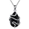 YFN Collana Serpente Argento Sterling Ciondolo Ossidiana Blace Gioielli Guarigione Cristallo Tormalina Regalo Protezione Spirituale per Donna Bambina