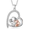 ROMANTICWORK Collana per mamma 925 in argento sterling Koala Orso/Panda/giraffa/coniglio/ippocampo ciondolo animali cuore collana madre e figlia regali gioielli per donna figlia, Argento sterling