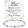 Bramart Bracciale Donna Idea Regalo Compleanno 30 anni Argento Sterling 925 e Pietre blu di Zirconia cubica Regalo per lei Festa, Bracciali Compleanni Natale - Cofanetto con DEDICA incluso (30 Anni - 4)