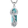 CELESTIA Donna Collana Turchese Ciondolo Fenice Phoenix Placcato Argento con Pietre Semipreziose Bigiotteria Regalo Mamma Idea Regalo Donne 20~50 Anni