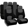 CGEAMDY Coprisedile Auto, Set Di Coprisedili E Copri Poggiatesta per Sedili Anteriori Auto, Set Coprisedili Anteriori E Posteriori Con Poggiatesta, Sedile Accessorio(Set Completo Grigio)