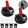 Raxfekro Set di 2 ventose con 8 ganci a S e 4 ganci in silicone, ventosa con gancio da campeggio, ventosa per auto adatta per campeggio, tenda, roulotte, tenditore per auto