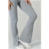 Risalti Leggings Sportivi Vita Alta a Zampa a Costine in Microfibra Seamless, Linea Sara