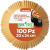 PORTENTUM Carta forno per friggitrice ad aria 100 unità da 20-24 cm Rotonda. Adatto al Forno, da 5 a 8 litri. Carta Air Fryer certificata per uso alimentare BPA Free, FDA e LFGB