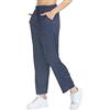 Kendindza Collection Kendindza - Pantaloni estivi da donna, lunghi, leggeri, per il tempo libero, con fiori in cotone, Blu | Modello a pois piccoli, XXL