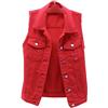 BAIXIAOCHI Gilet Di Jeans Da Donna Corto Primavera Ed Estate Giacca Senza Maniche Sfilacciata Slim Fit Con Cardigan Strappato Top