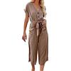 DJYQLCWA Tute Donna Eleganti Tuta Estiva Donna Salopette Donna Elegante Donna Baggy Casual Tute Corte da Donna Jumpsuit Giacca e Pantalone Eleganti Donna Pantaloncini Sportivi Donna Khaki, M 23.54