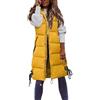 Riou Gilet Donna Smanicato Invernale Lungo Giacca con Cappuccio Invernali Caldo Cappotto Senza Maniche Spesso Gilet Giubbotto con Cerniera Termica Imbottito Giacche Lunga Cappotti con Tasche