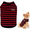 SMALLLEE_LUCKY_STORE Vestiti per cani di piccola taglia a righe nere in cotone canottaggio camicie cucciolo gatto abbigliamento animale domestico costume