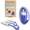 Tick Twister Tire zecche per cani, gatti e umani (set di 3) - rimozione semplice, veloce e senza dolore, pinza per zecca con scatola di stoccaggio, ideale per viaggi e casa (viola, 1 set)