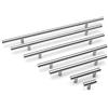 BOZONLI 6 × Maniglie per Mobili Cassetti Armadio Porte in Acciaio Inox Argento T Barra Manico Barre (64 mm Distanza dei Fori)