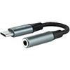 Monkey Ladder Cavo adattatore audio USB-C/maschio a jack 3.5/femmina, 11 cm, nero/grigio