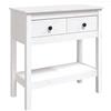 vidaXL Tavolo Consolle Bianco 75x35x75 cm in Legno Massello di Pino