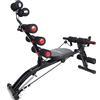 TechFit Panca Multifunzione Multi Crunch Total Trainer - Rivoluzionario 6 in 1 Panca Addominali, Ideale per tonificare ed esercitare i Muscoli Addominali, Vita, Schiena, Spalle e Gambe (Nero)
