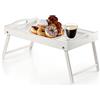 KADAX Tavolino da letto, vassoio per la colazione in legno di pino, 19 x 30 x 50 cm, vassoio pieghevole per colazione a letto, tavolino (bianco)