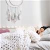 Fankr Lavorata Lana Grossa Coperta, Coperte Ingombranti Maglia con Cavo in Cotone Filato Morbido Fatto Mano Bianco 100×100cm